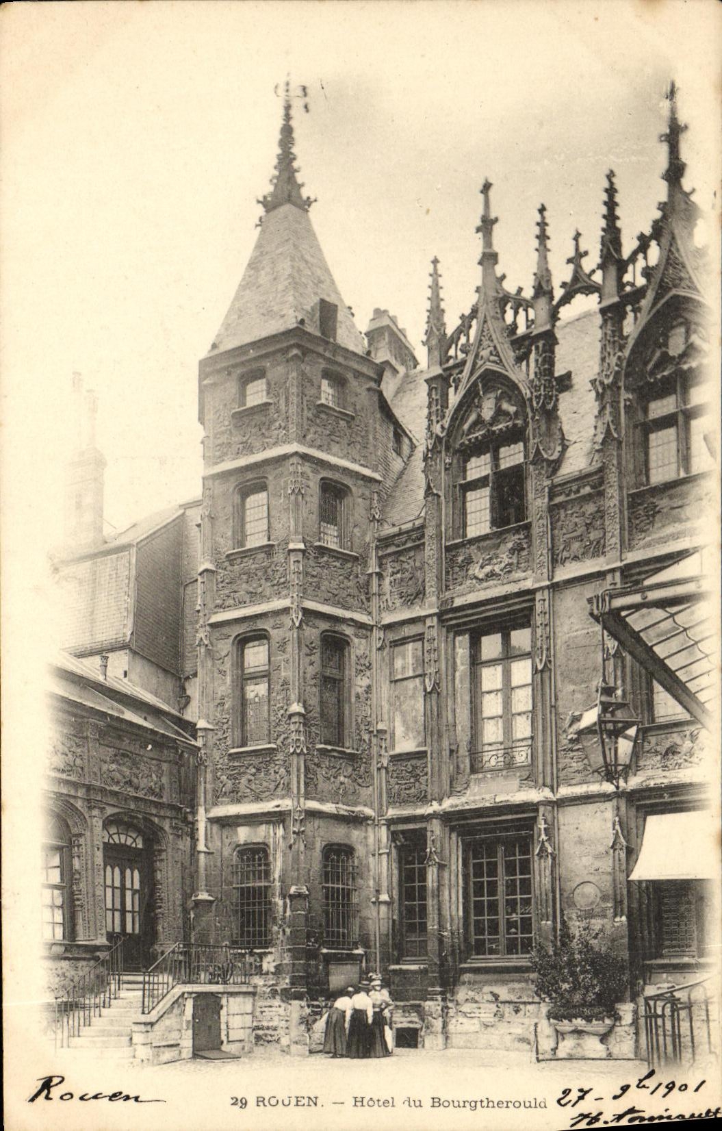 VINTAGE POSTCARD Rouen Hotel of Bourgtherould