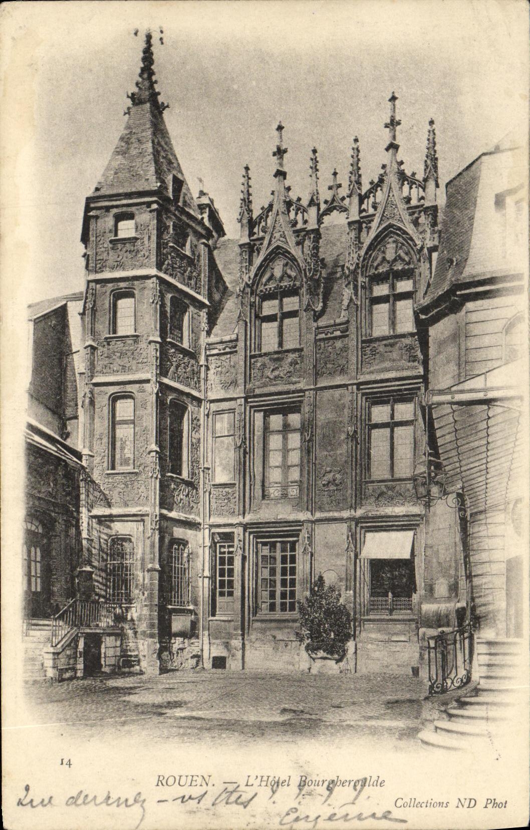 VINTAGE POSTCARD Rouen L Bourgtheroulde Hotel