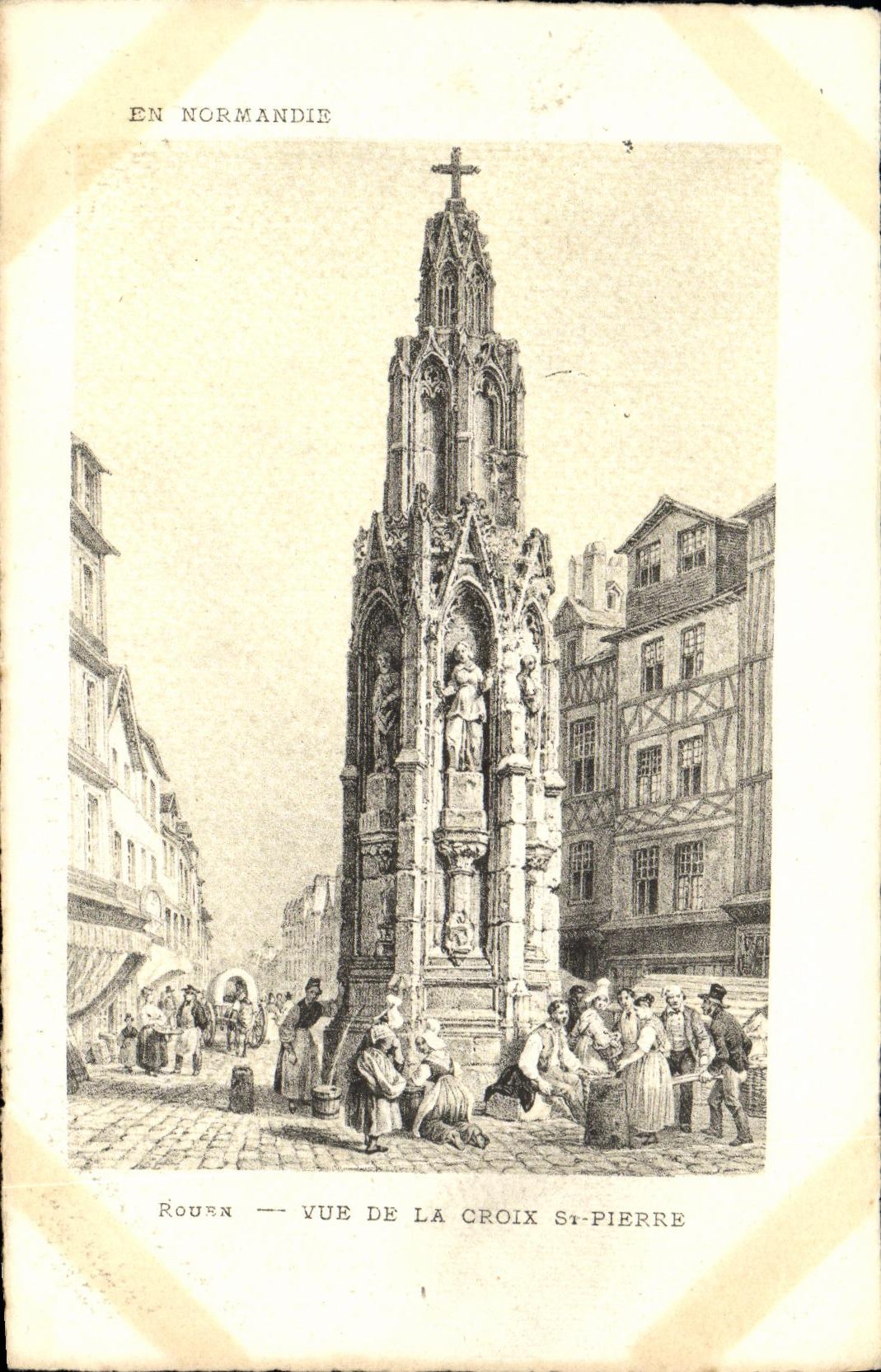 VINTAGE POSTCARD Rouen Seen Of the Cross St Pierre
