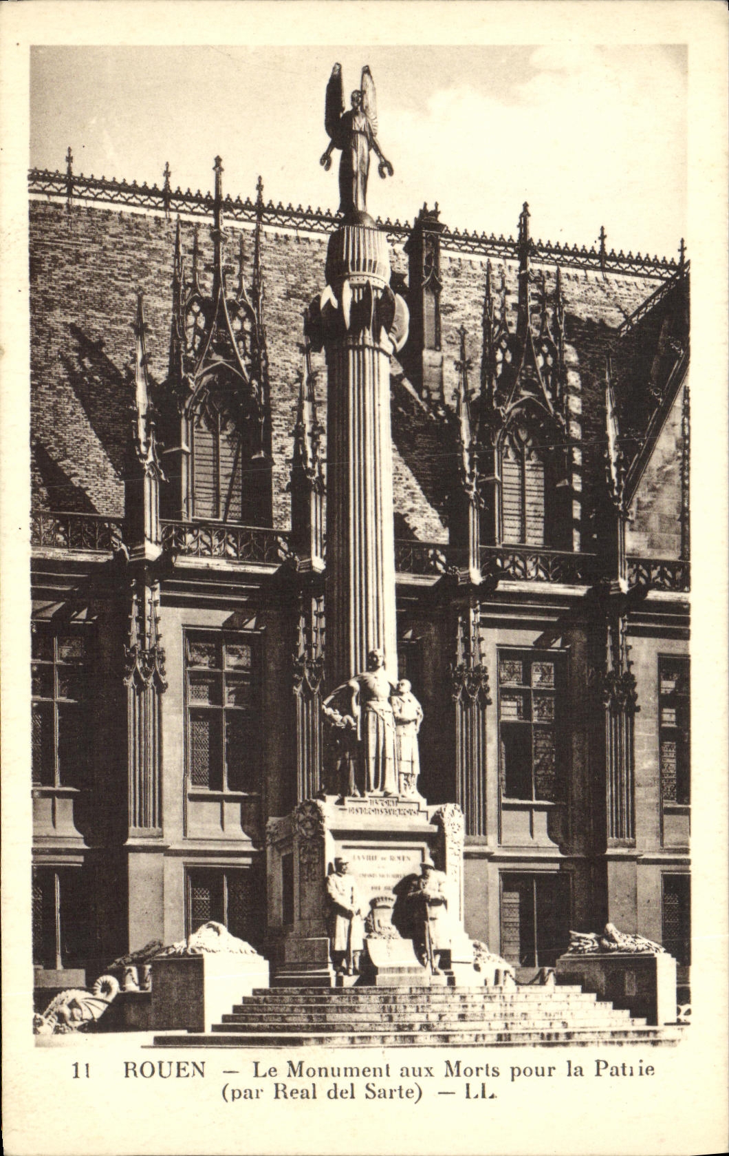 POSTAL Ruan de la VENDIMIA el monumento de la guerra para el sarte verdadero de la patria LED