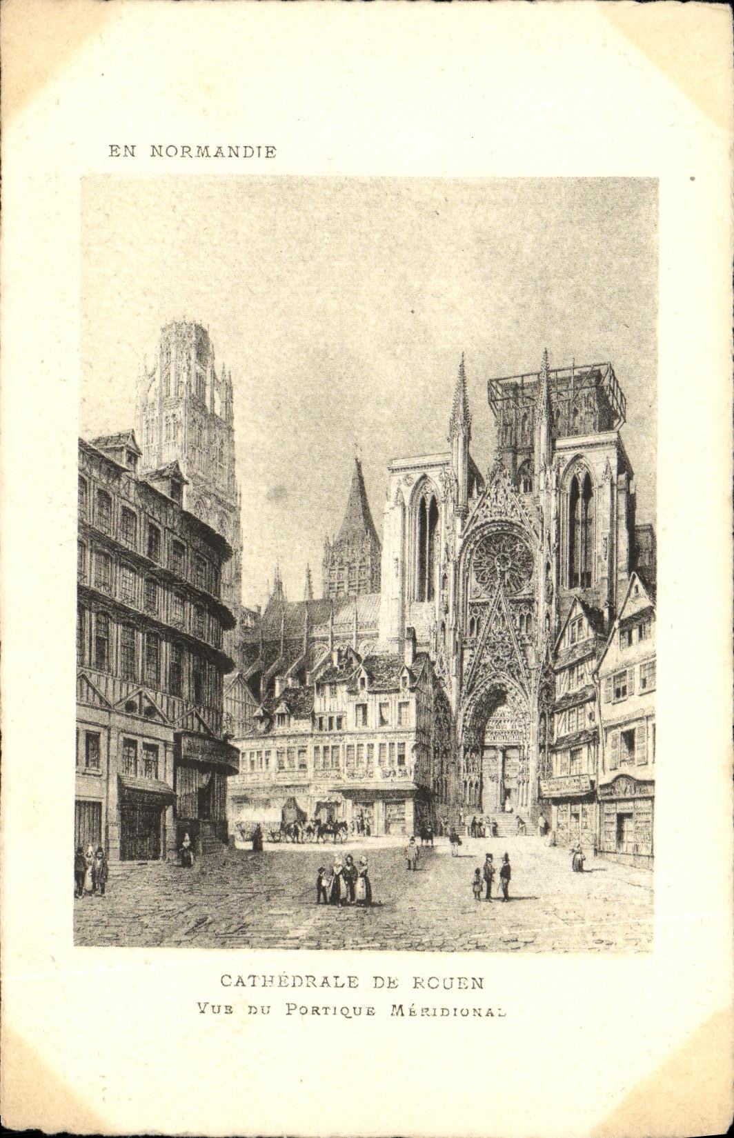 VINTAGE POSTCARD Rouen Cathedral Of Sight Of the southernmost Gantry
