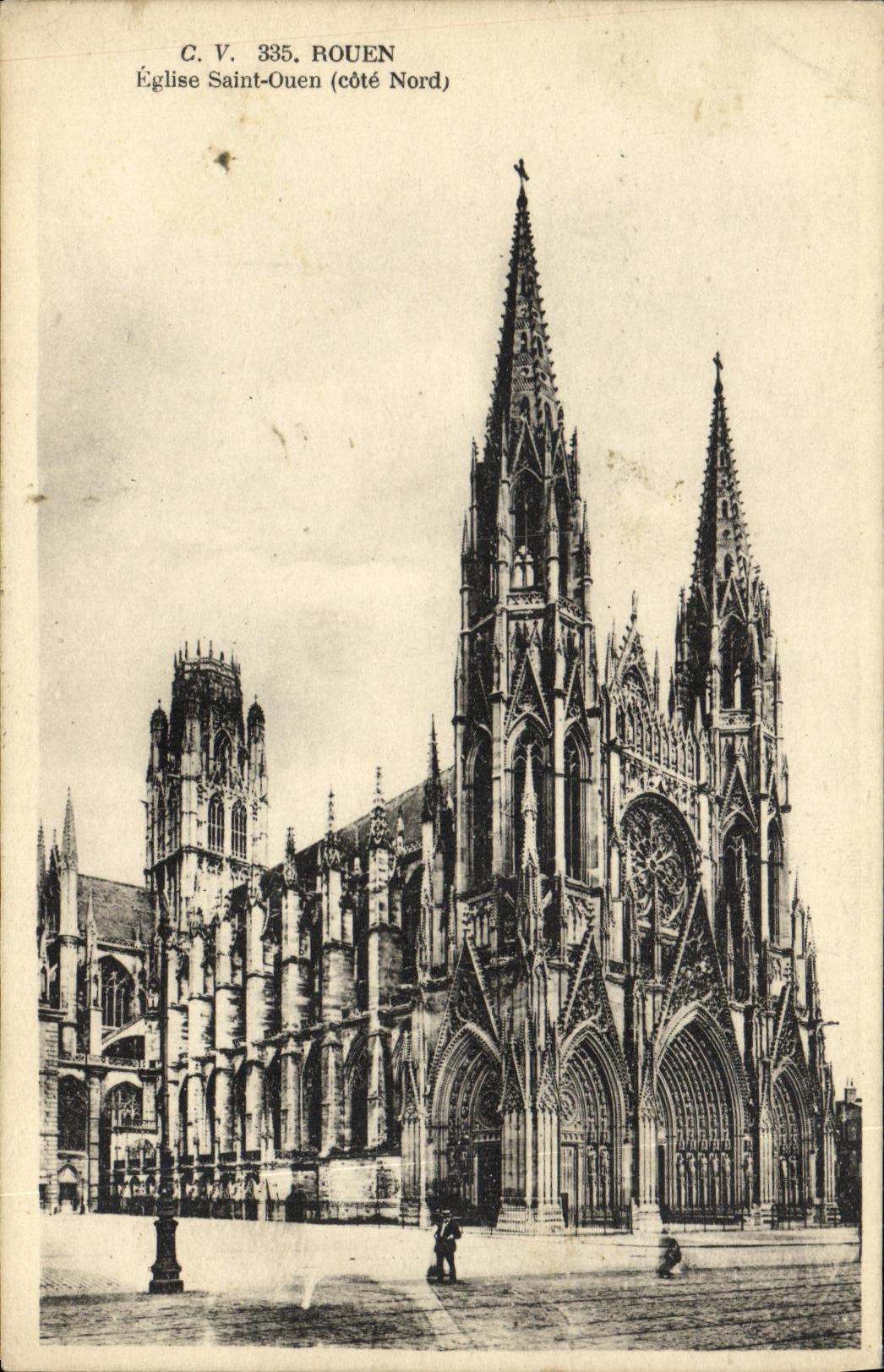 VINTAGE POSTCARD Rouen Eglise Ouen Saint Dimensions Northern