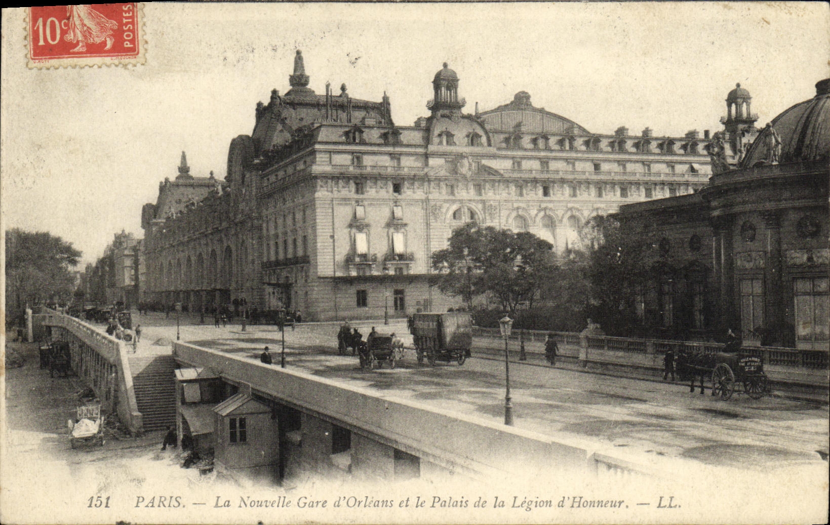 VINTAGE POSTCARD Paris Nourelle Parks D Orleans and the Palate of the Legion