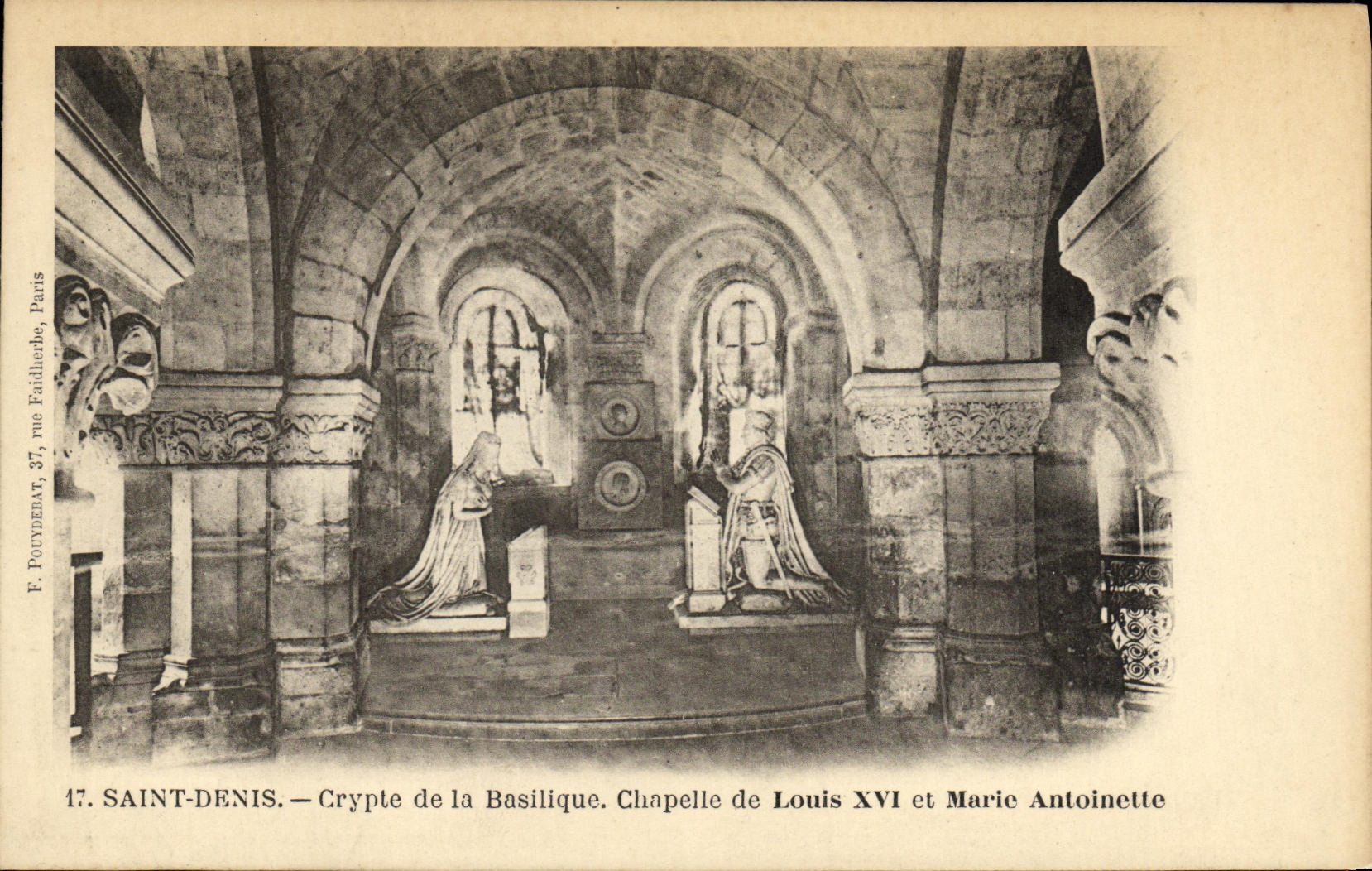 VINTAGE POSTCARD Holy Paris Denis Crypt of the Basilica Vault of Louis