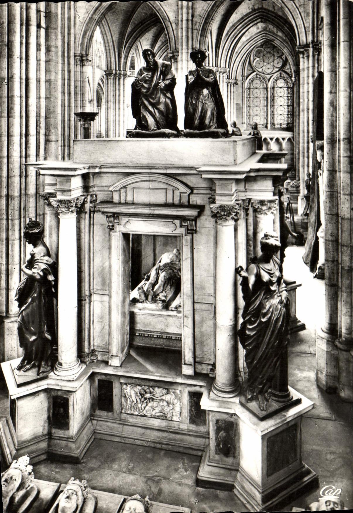 MODERN CARD Basilica of Saint Denys Tomb of Henri and Catherine de Medicis