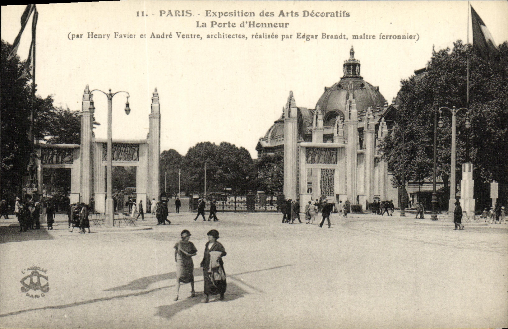 Feria de Paris de la POSTAL de la VENDIMIA de artes decorativos el honor de la puerta D