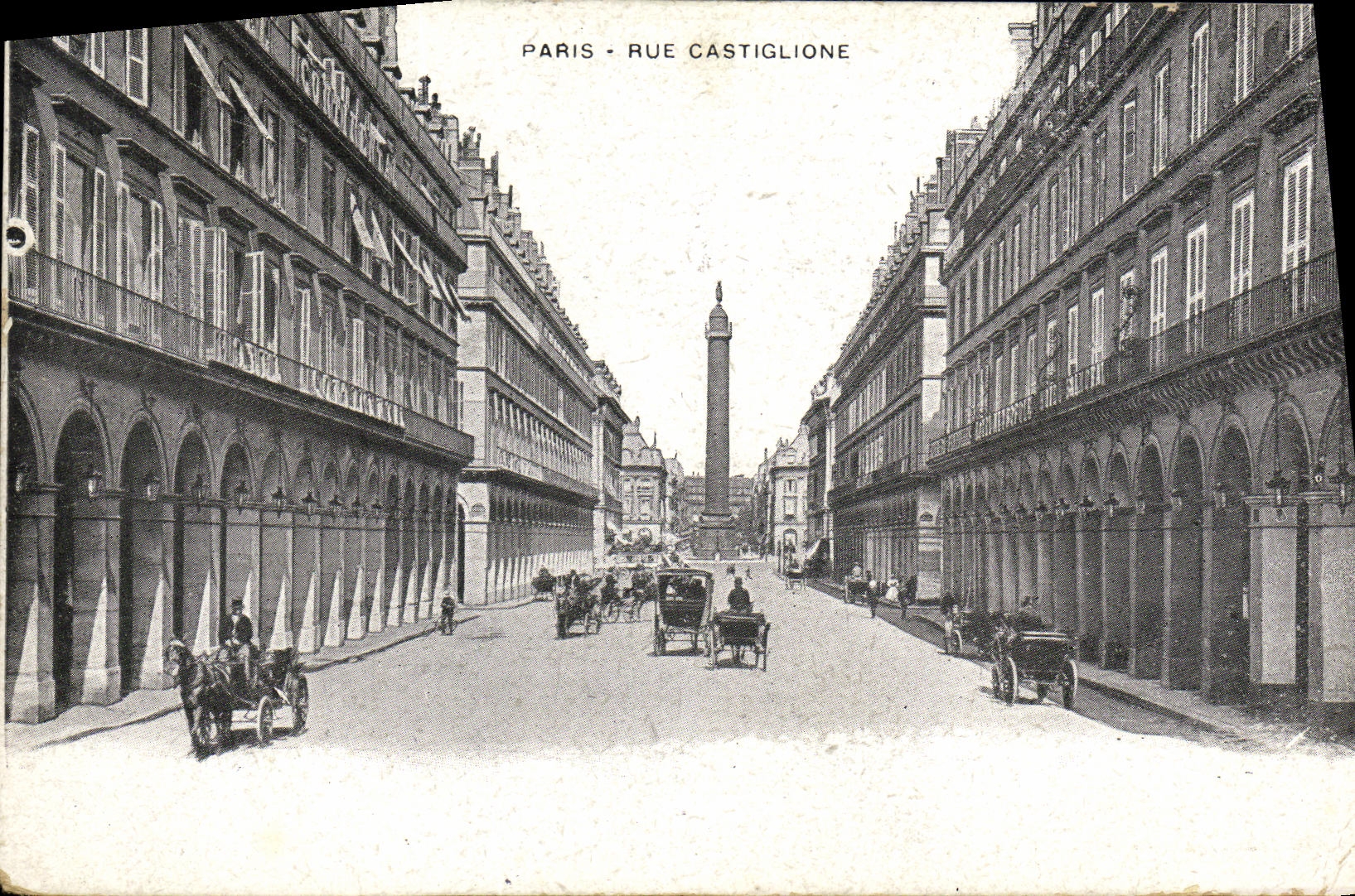 VINTAGE POSTCARD Paris Street Castiglione