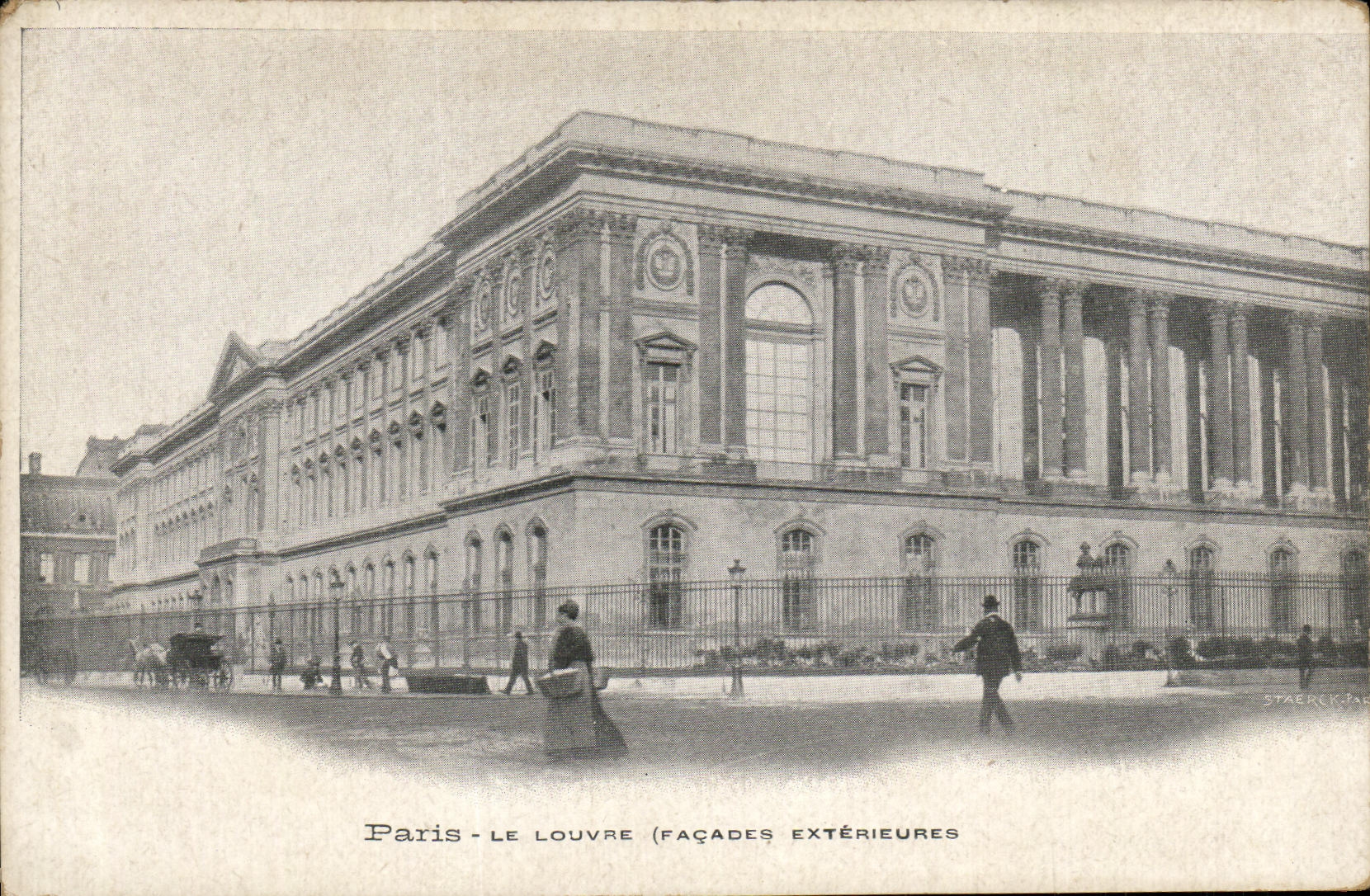VINTAGE POSTCARD Paris Louvre Exterior facades