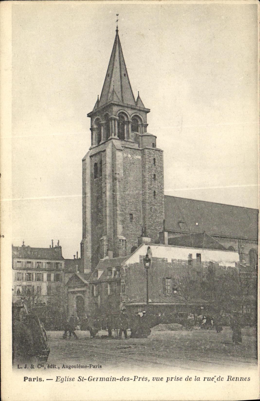 CPA Paris Egllise St Germain des Pres Vue Prise de la Rue de Rennes