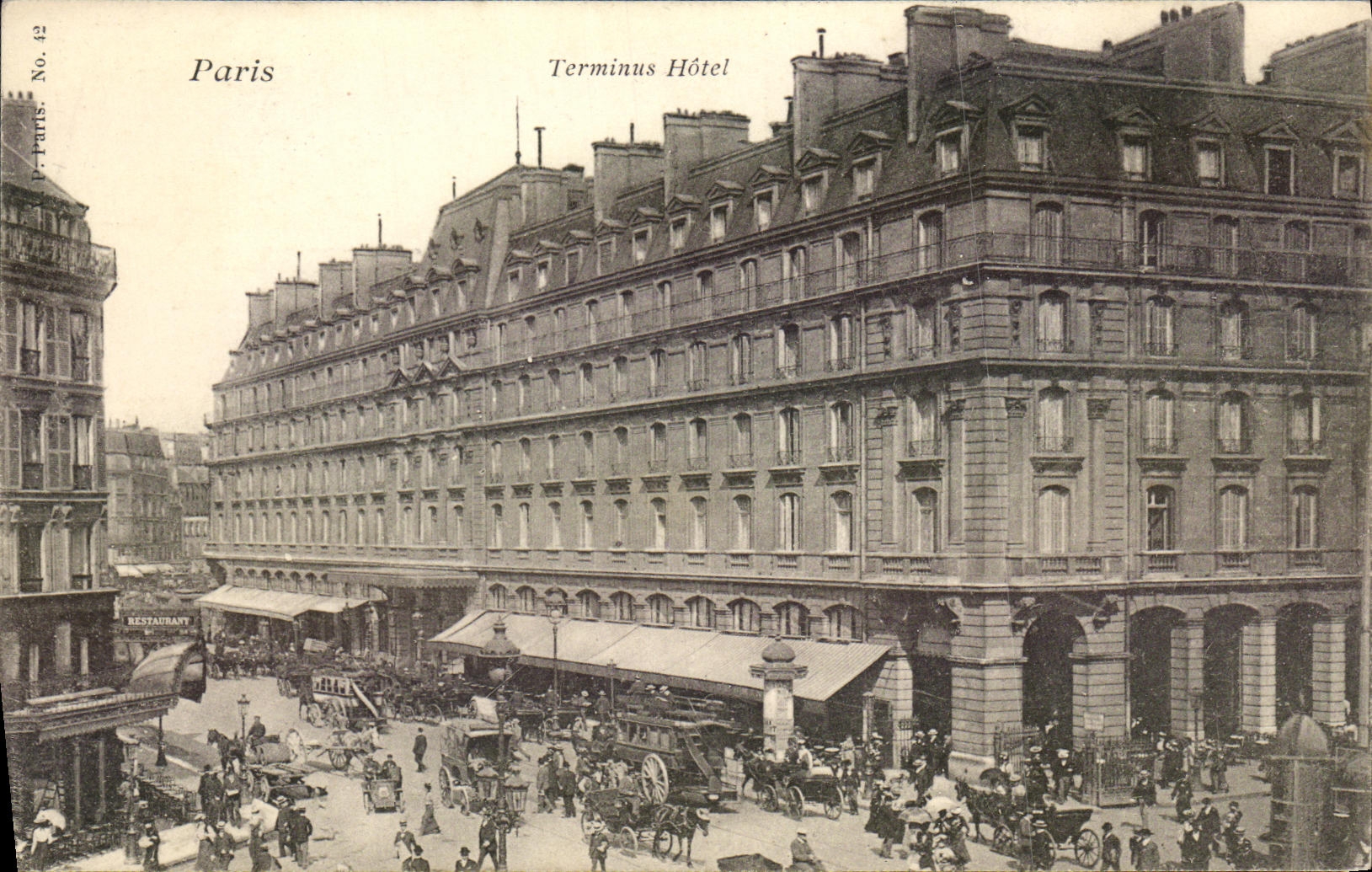 VINTAGE POSTCARD Paris Terminus Hotel