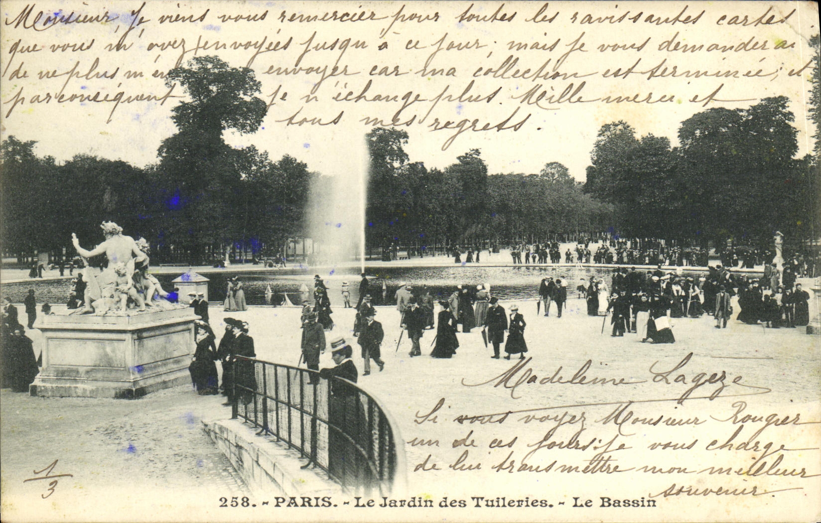 CPA Paris Le Jardin des Tuileries Le bassin