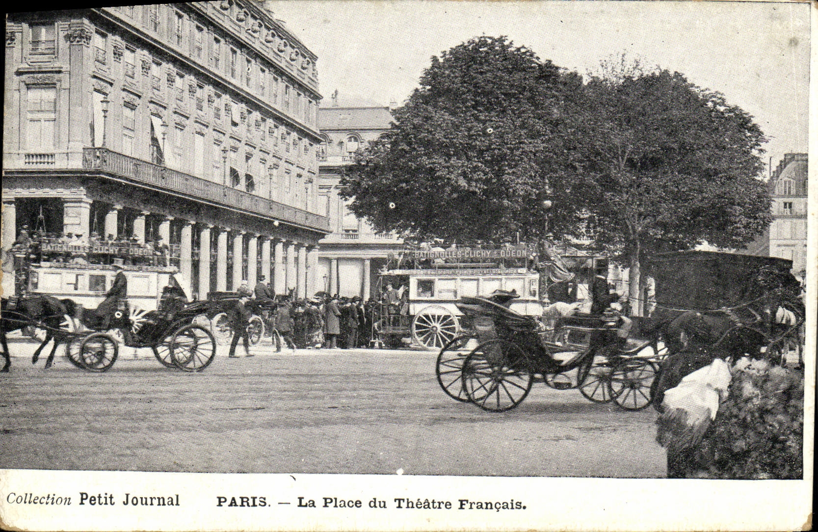VINTAGE POSTCARD Paris the Place of the French Theater