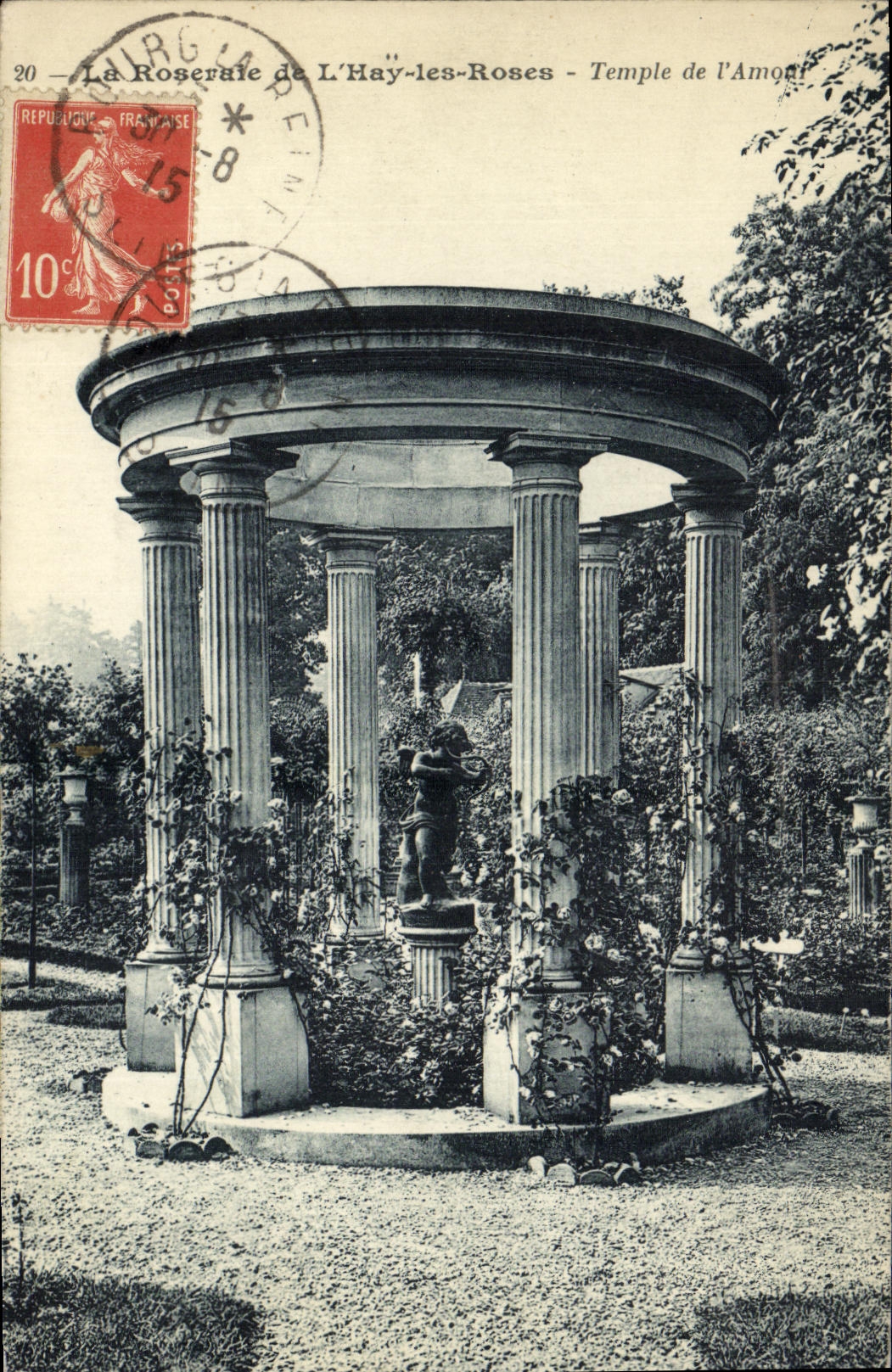 VINTAGE POSTCARD the Rosery of L Hay the Roses Temple of L Love