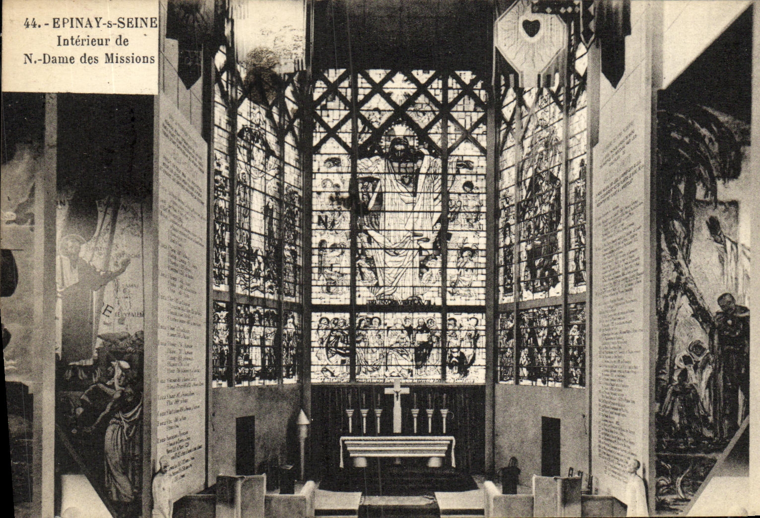 VINTAGE POSTCARD Epinay S the Seine Interieur of NR Rams Missions