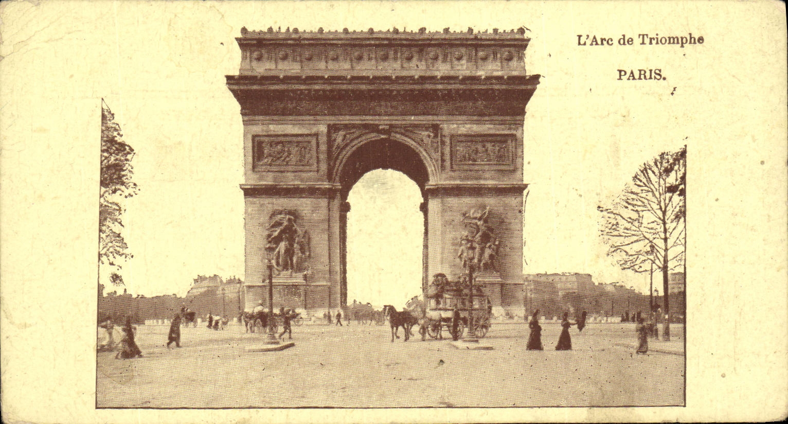 POSTAL L Arc de Triomphe Paris de la VENDIMIA