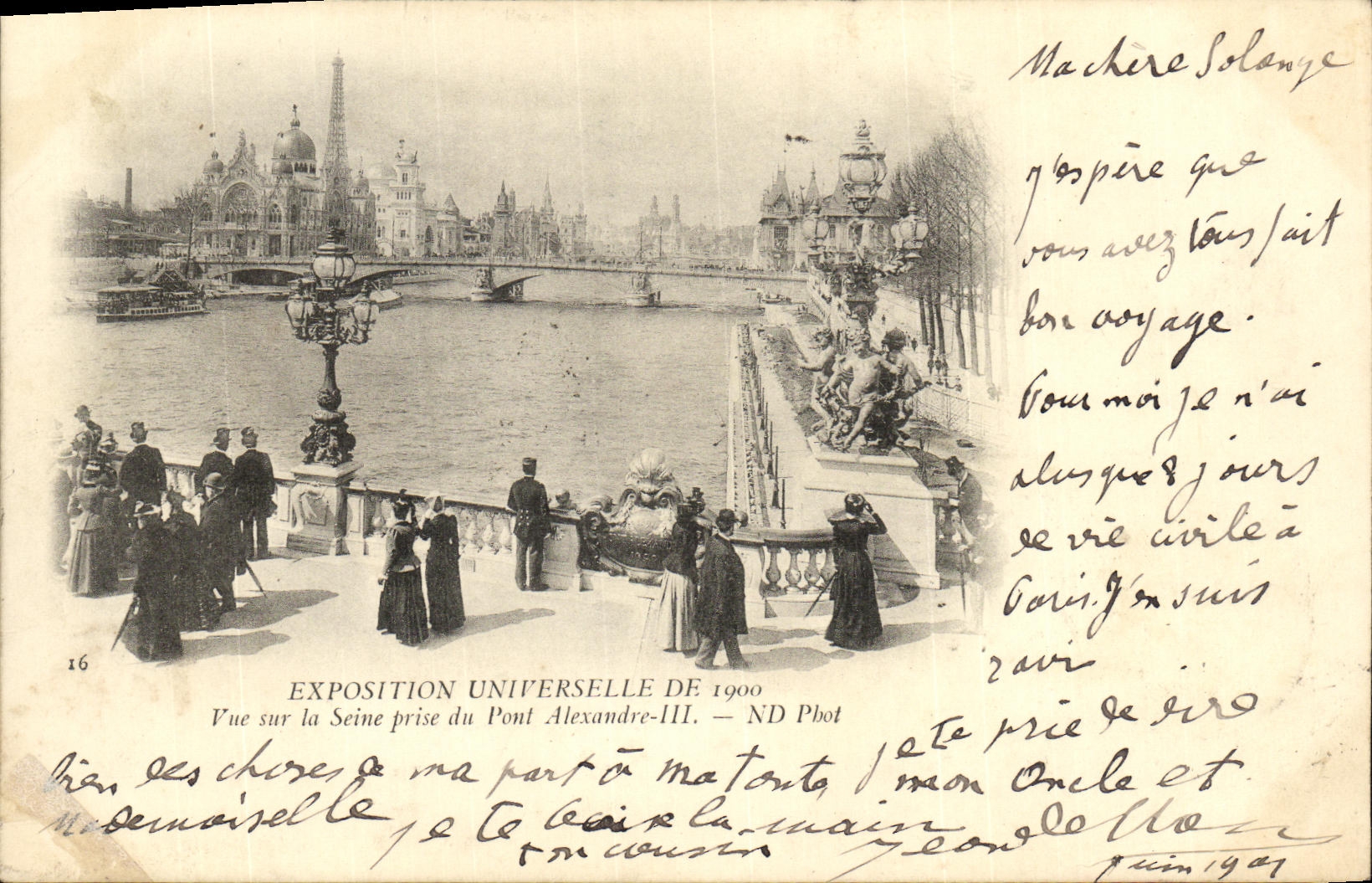 CPA Exposition Universelle De 1900 Paris Vue sur la Seine prise du Pont Alexandre lll tour Eiffel