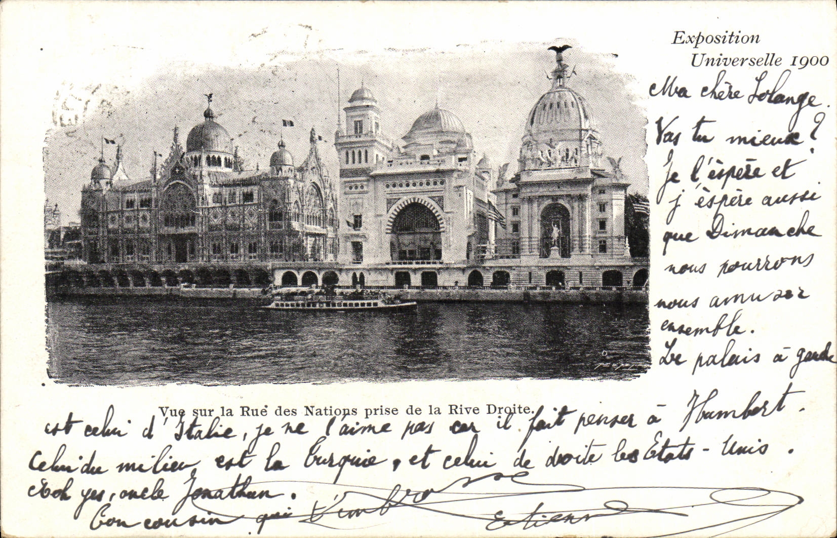 CPA Exposition Universelle Paris 1900 Vue sur la Rue des Nations prise de la Rive Droite