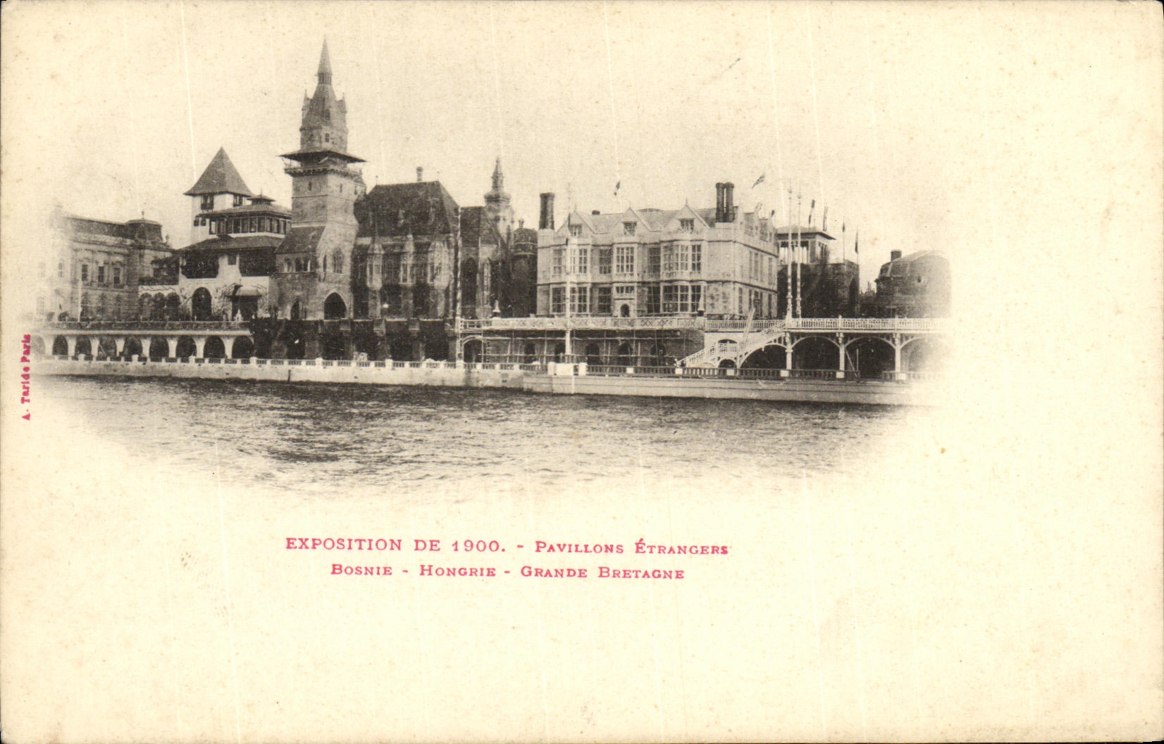 CPA Exposition Pavillons Etrangers Paris 1900 Bosnie Hongrie Grande Bretagne