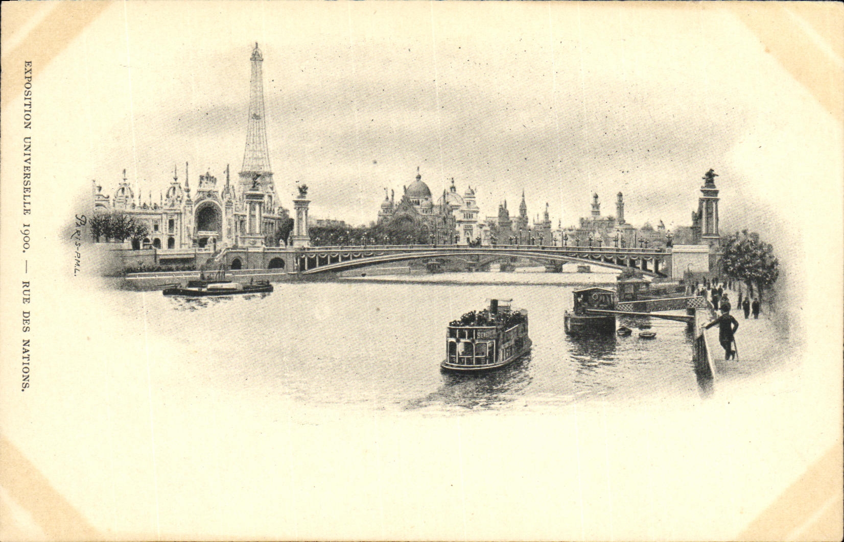 CPA Exposition Universelle Paris 1900 Rue des Nations Tour Eiffel