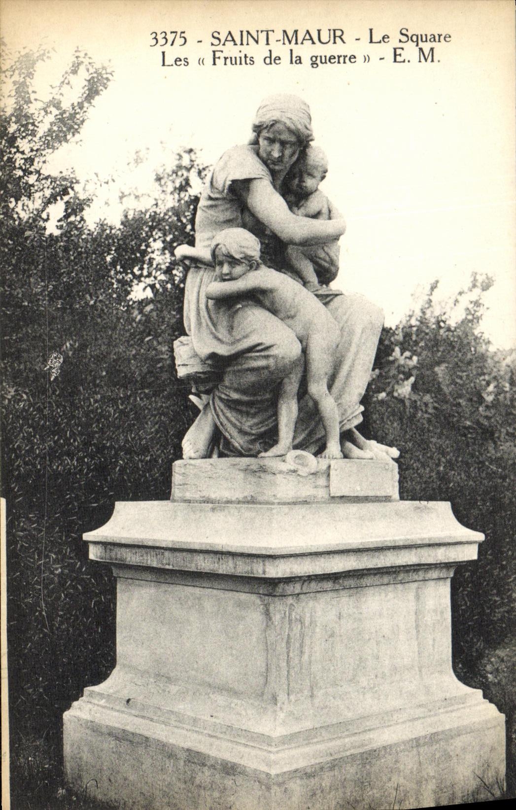 VINTAGE POSTCARD Holy Maur the Public garden Fruits of the war