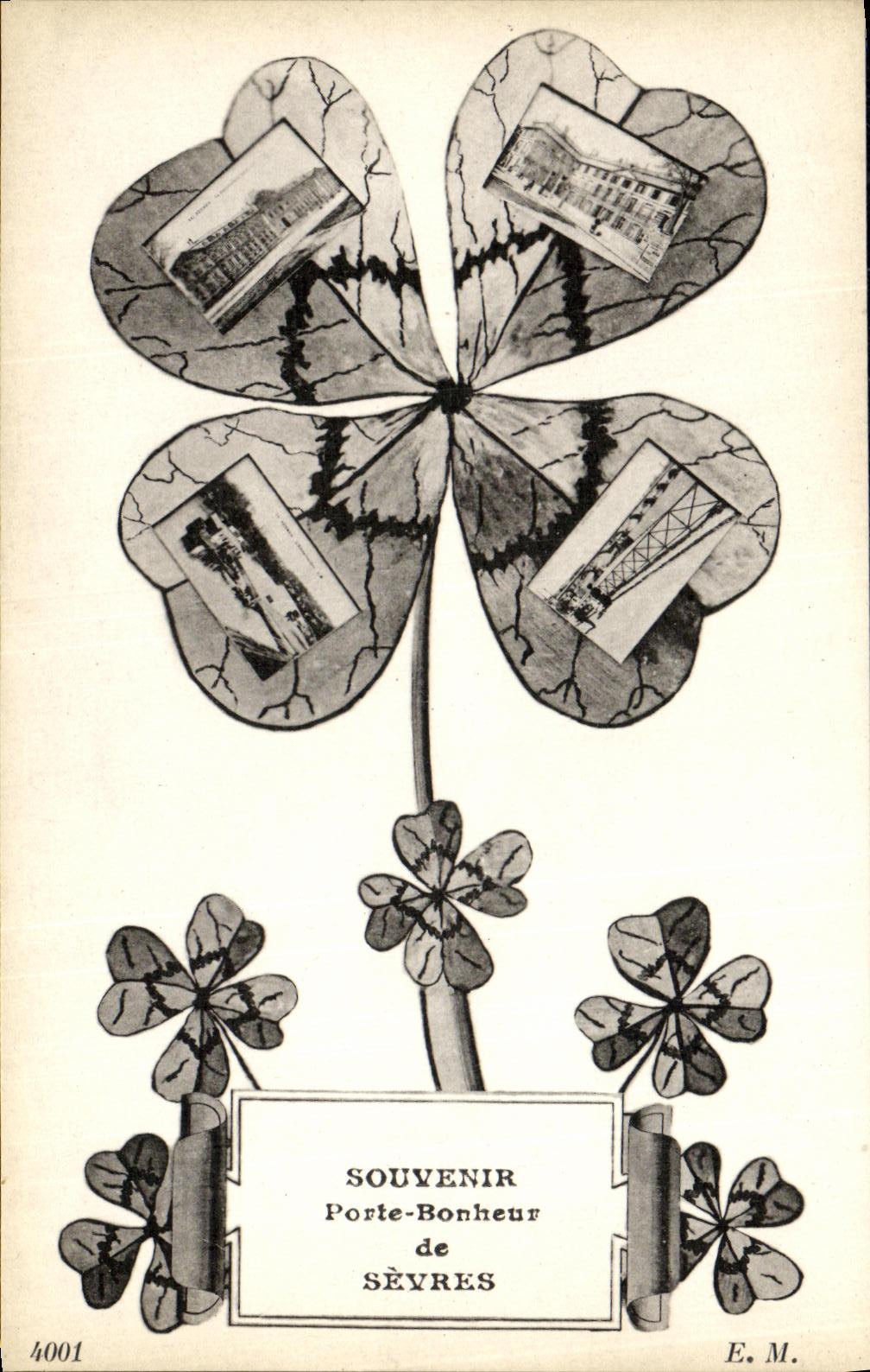CPA Souvenir Porte Bonheur de Sevres Trefle