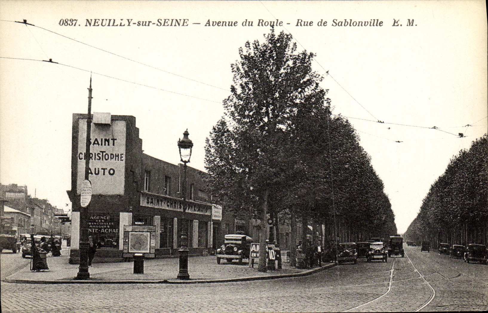 CPA Neuilly sur Seine Avenue du royale Rue de Sablonville saint Christophe Auto