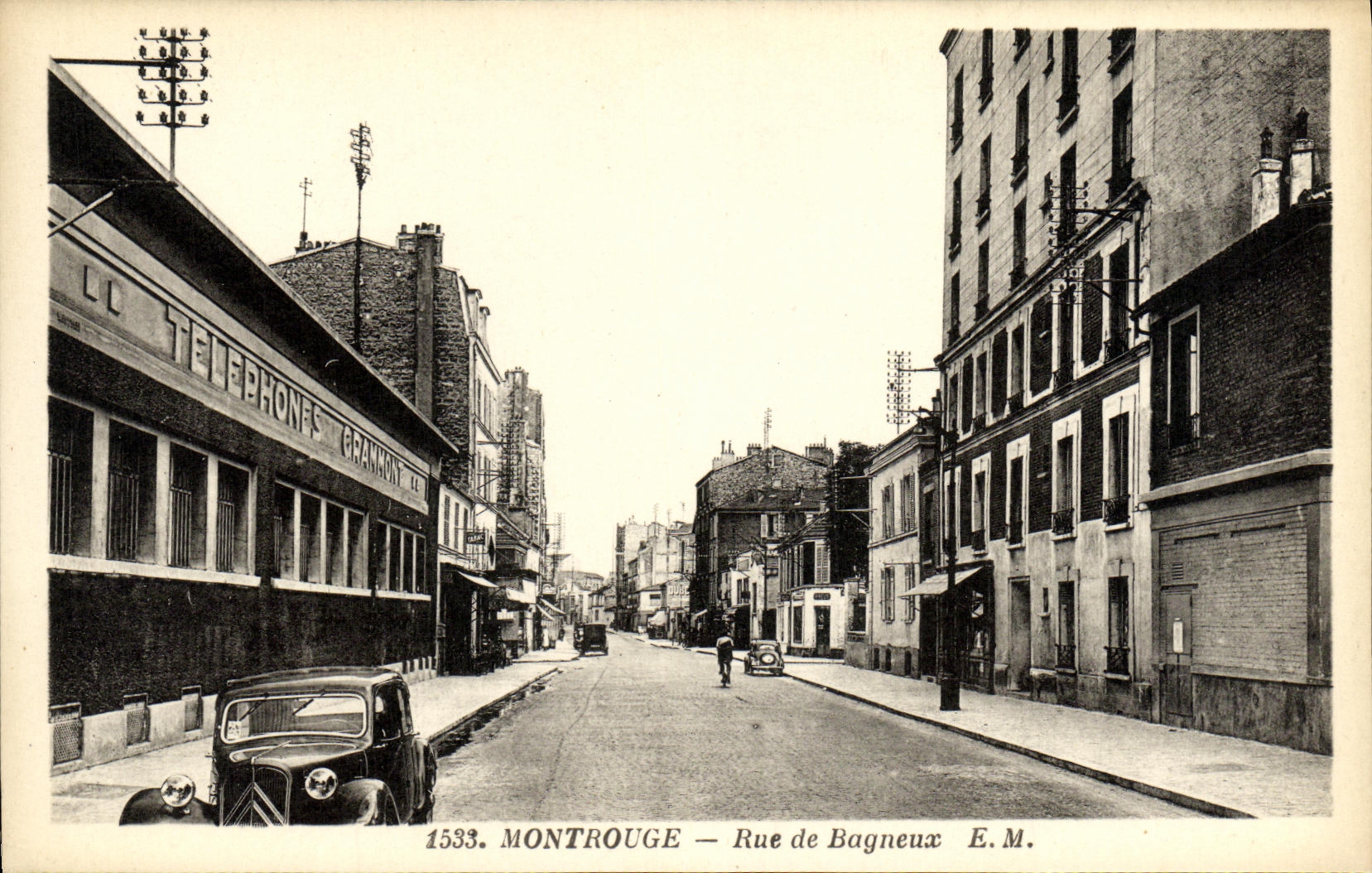 Calle del automovil de Montrouge de la POSTAL de la VENDIMIA de Bagneux Citroen