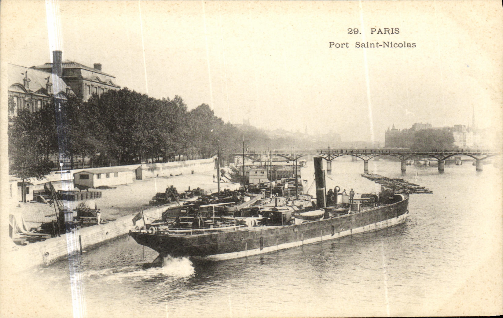 CPA Paris Port Saint Nicolas Bateau