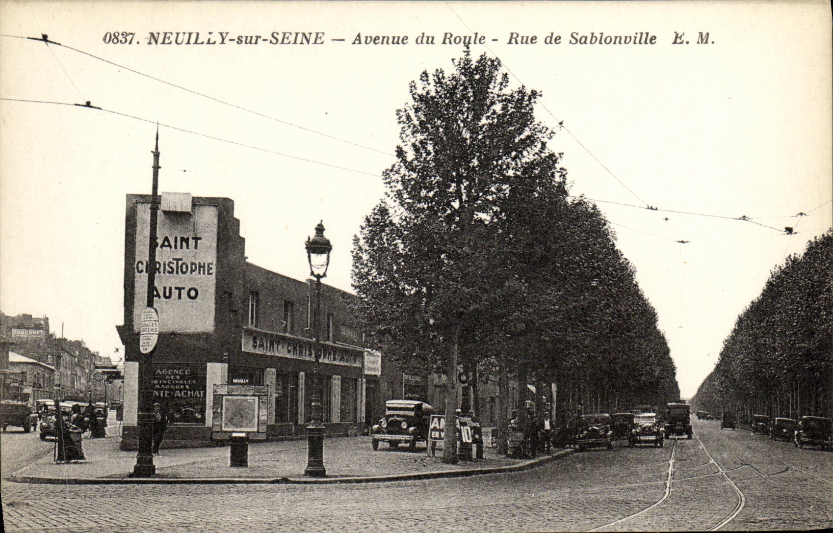 CPA Neuilly sur Seine Avenue du Royle Rue de Sablonville Saint Christophe Auto