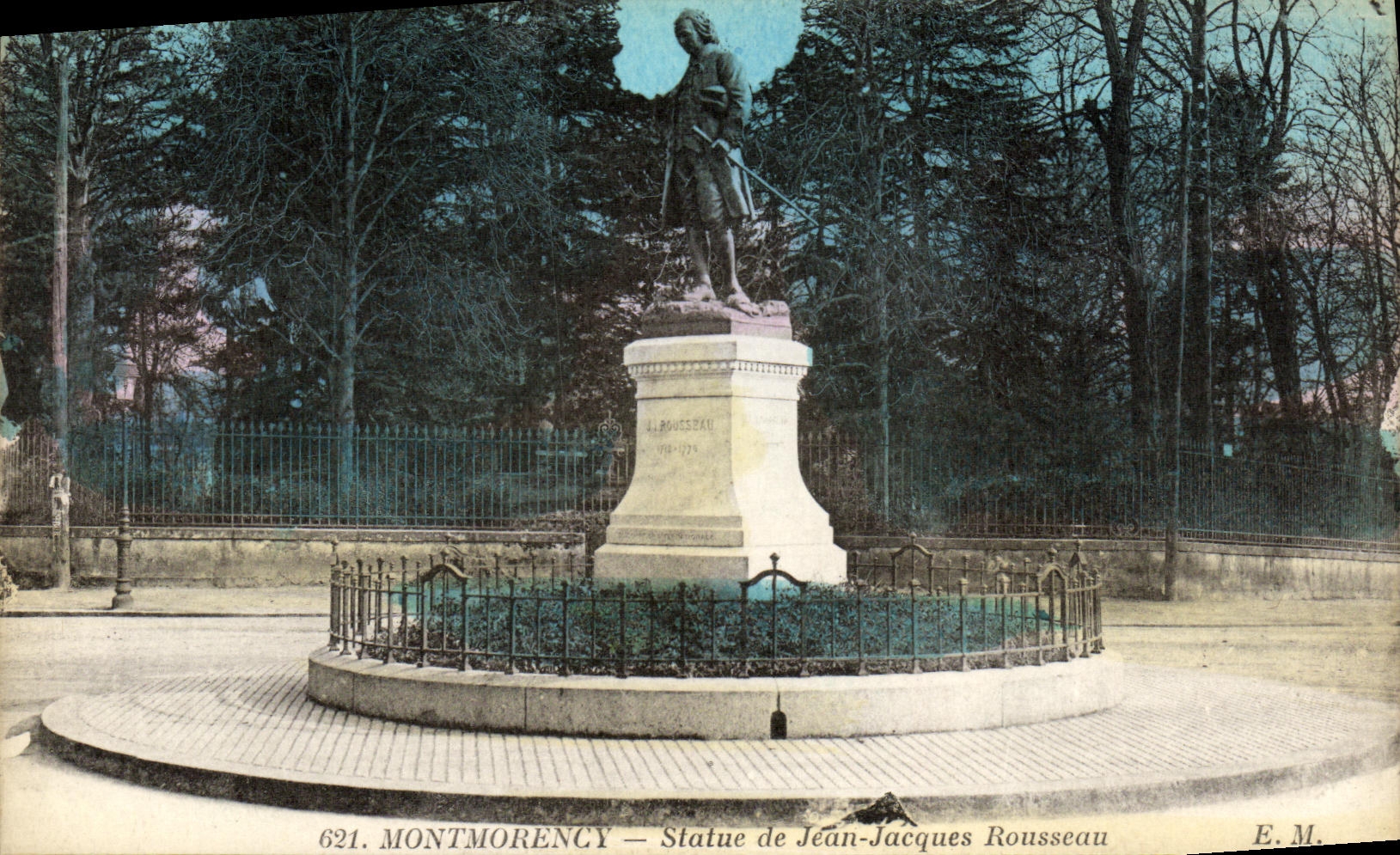 VINTAGE POSTCARD Montmorency Rules of Jean Jacques Roseau