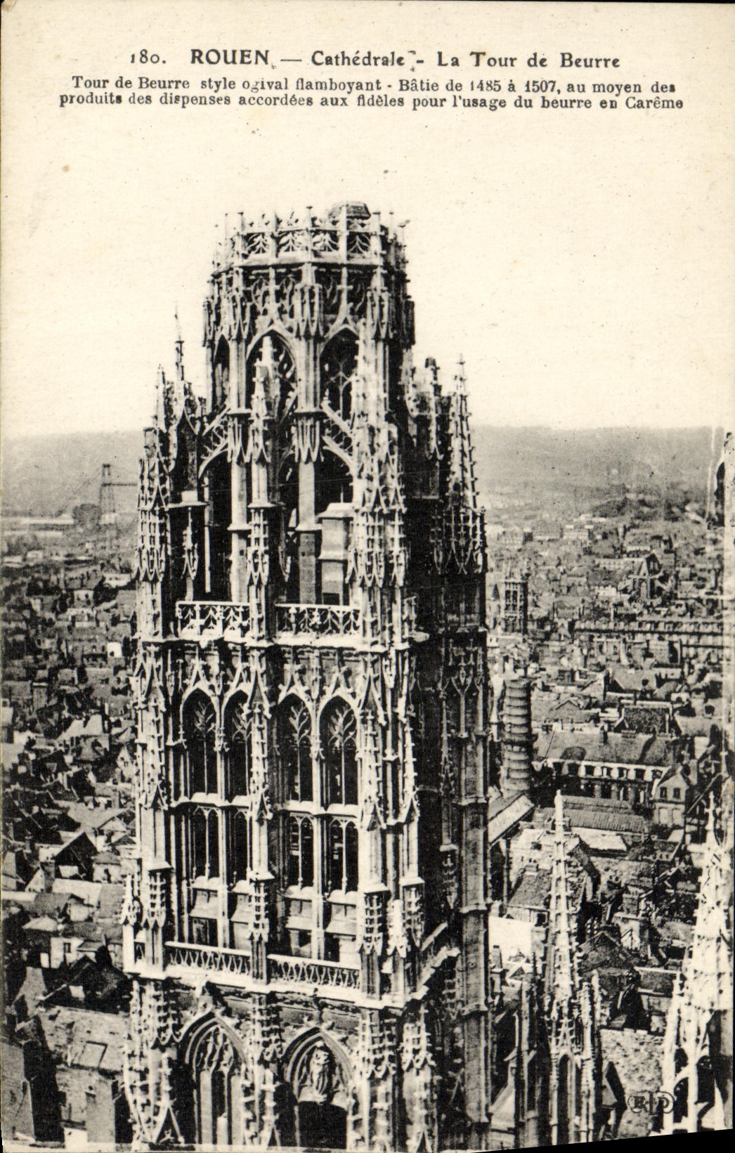 VINTAGE POSTCARD Rouen Cathedral the Butter Tower