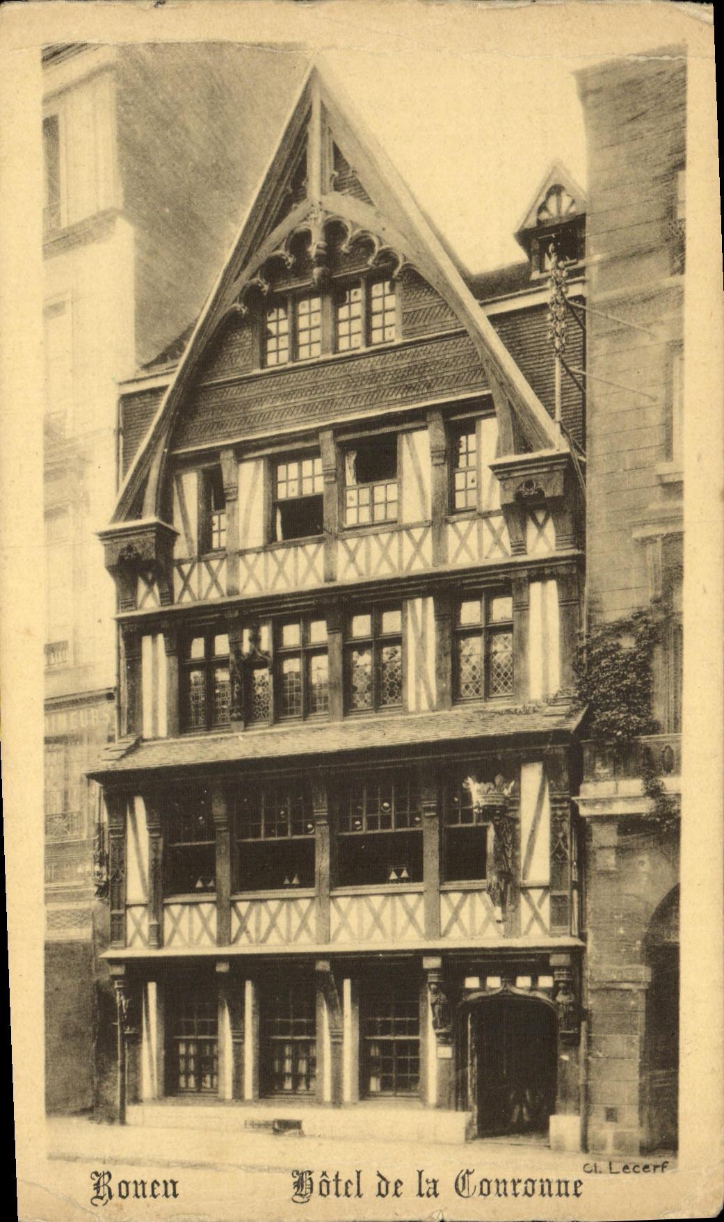 VINTAGE POSTCARD Rouen Hotel of the Crown