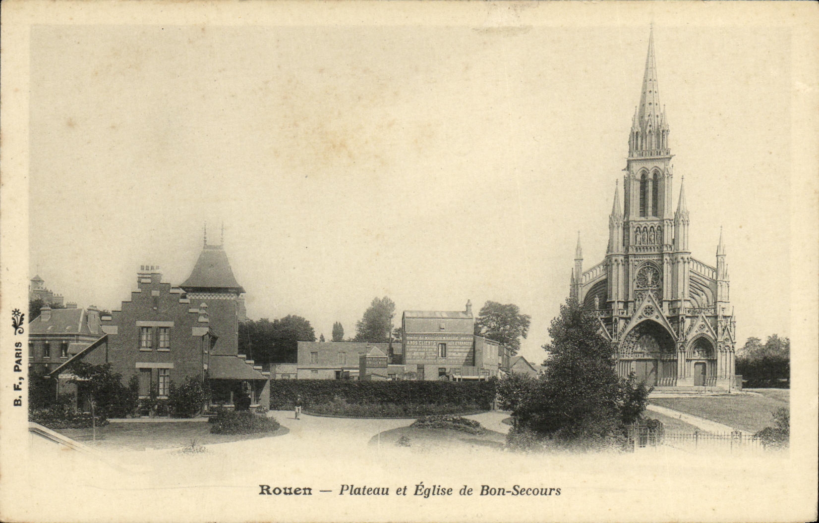 VINTAGE POSTCARD Rouen Plate and Church of Good Help