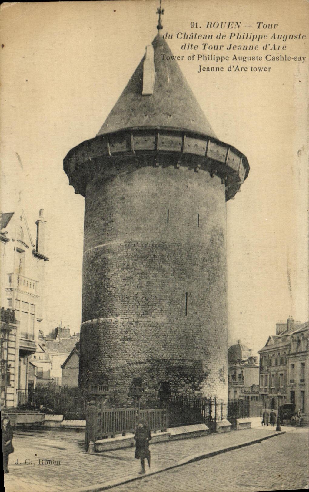 VINTAGE POSTCARD Rouen Turn of the Castle of Philippe Auguste known as Tower Jeanne D Arc