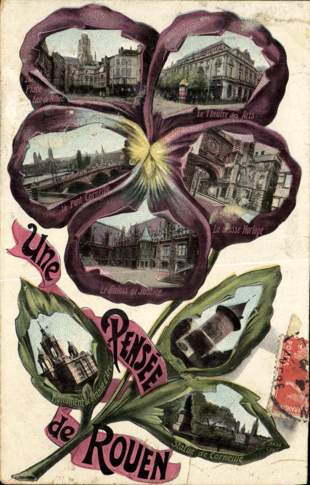 VINTAGE POSTCARD a Thought of Rouen