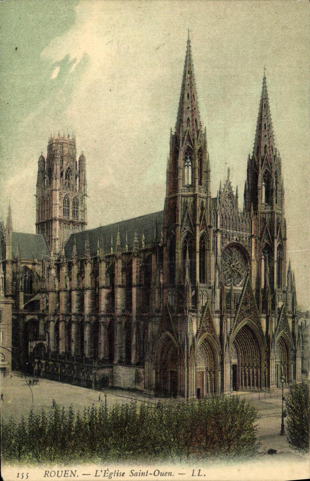 VINTAGE POSTCARD Rouen L Church Holy Ouen