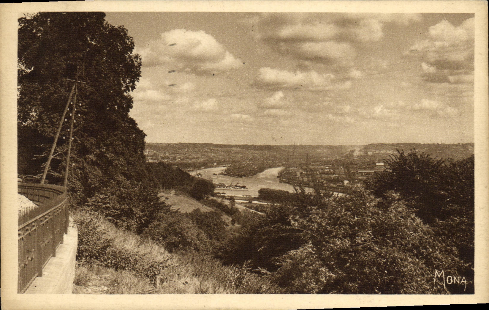 VINTAGE POSTCARD Rouen the Seine and the city seen of Canteleu