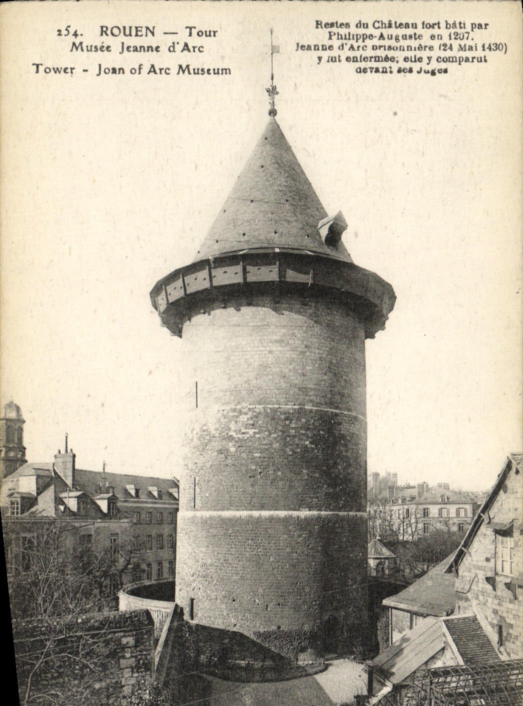 VINTAGE POSTCARD Rouen Museum Jeanne D Arc