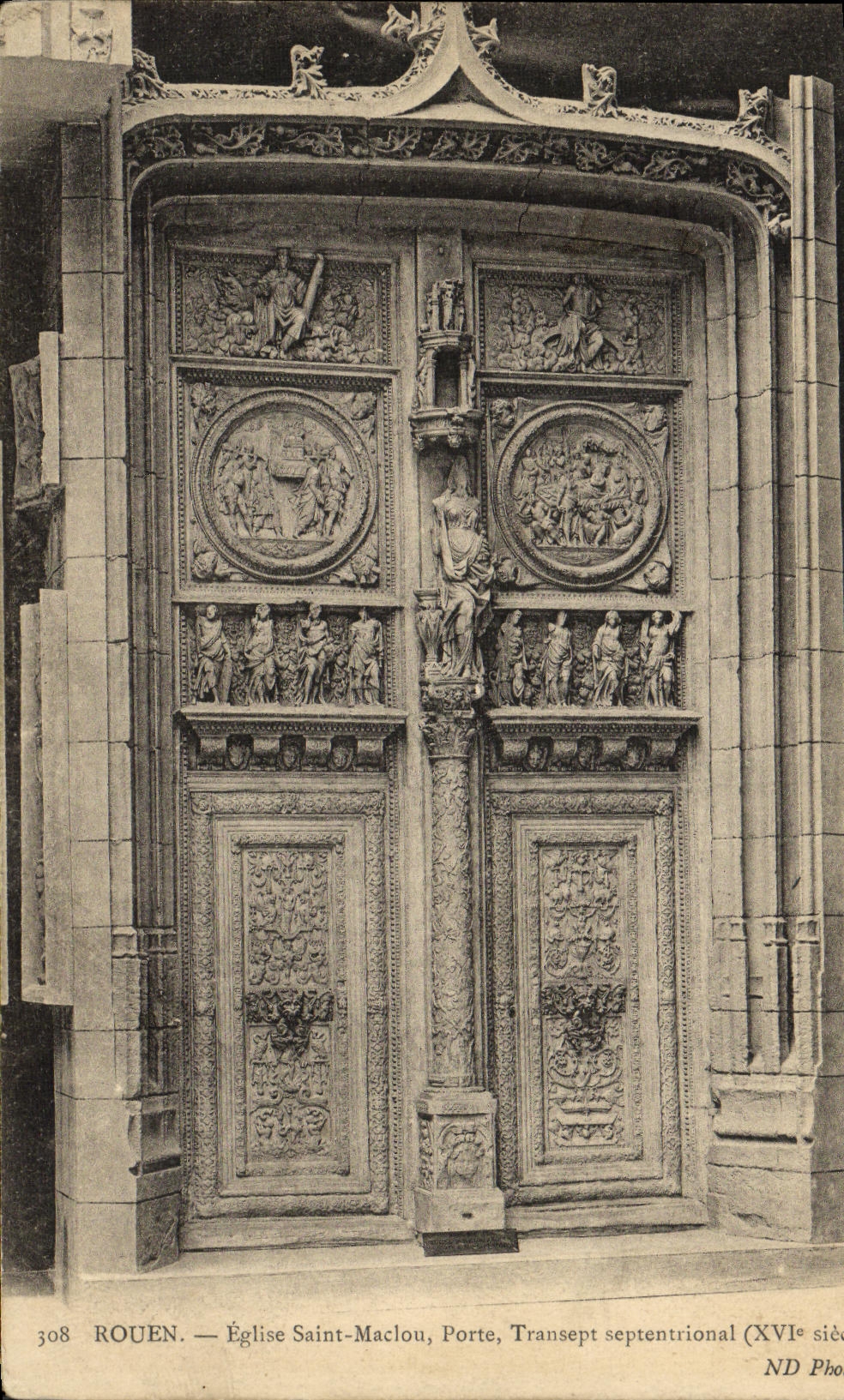 VINTAGE POSTCARD Rouen Eglise Maclou Saint Carries septentrional Transept