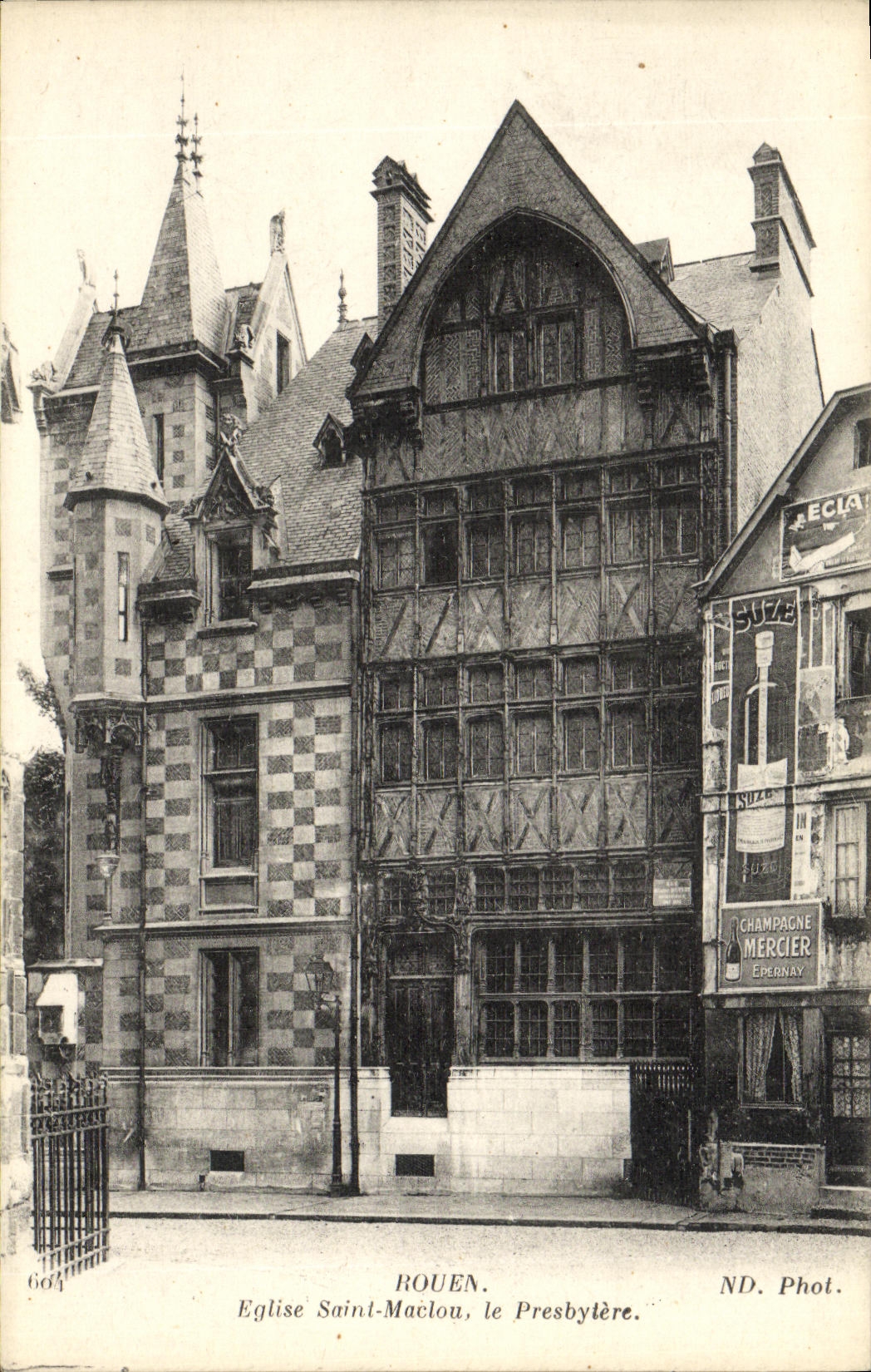 VINTAGE POSTCARD Rouen Church Maclou Saint the Presbytery