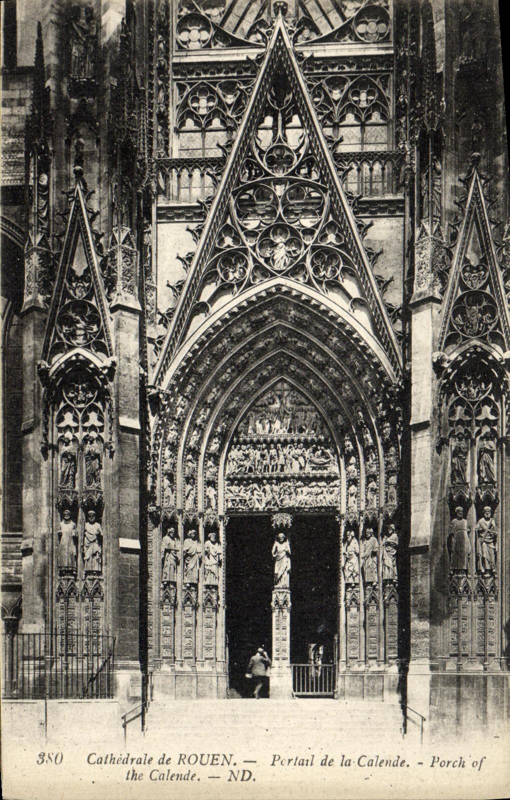 VINTAGE POSTCARD Rouen Cathedral of Gate of the Calend