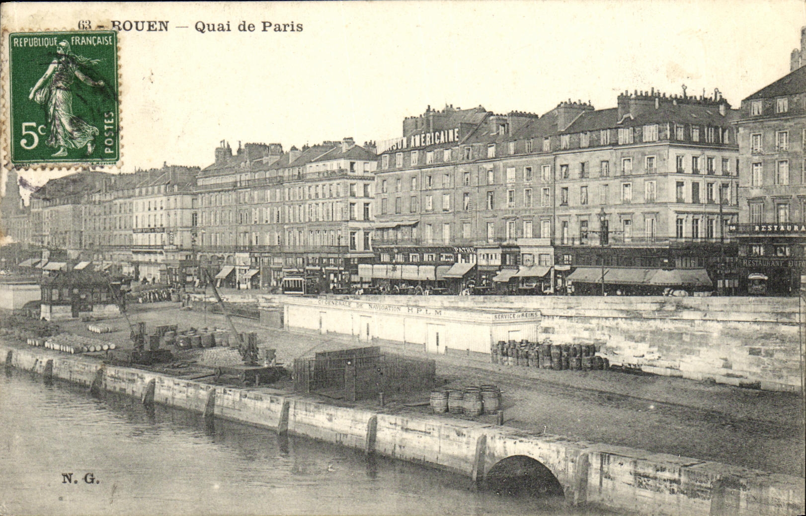 VINTAGE POSTCARD Rouen Quay of Paris