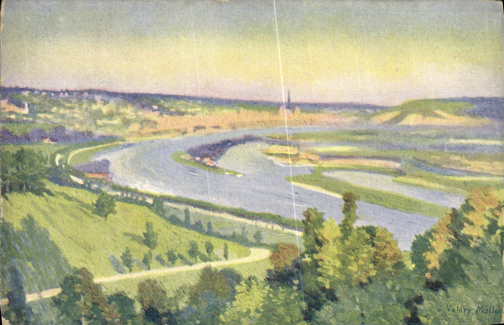 VINTAGE POSTCARD Rouen seen of Canteleu chart toilee