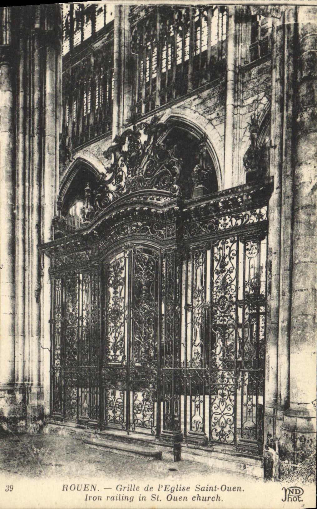 VINTAGE POSTCARD Rouen Roasts L Church Ouen Saint