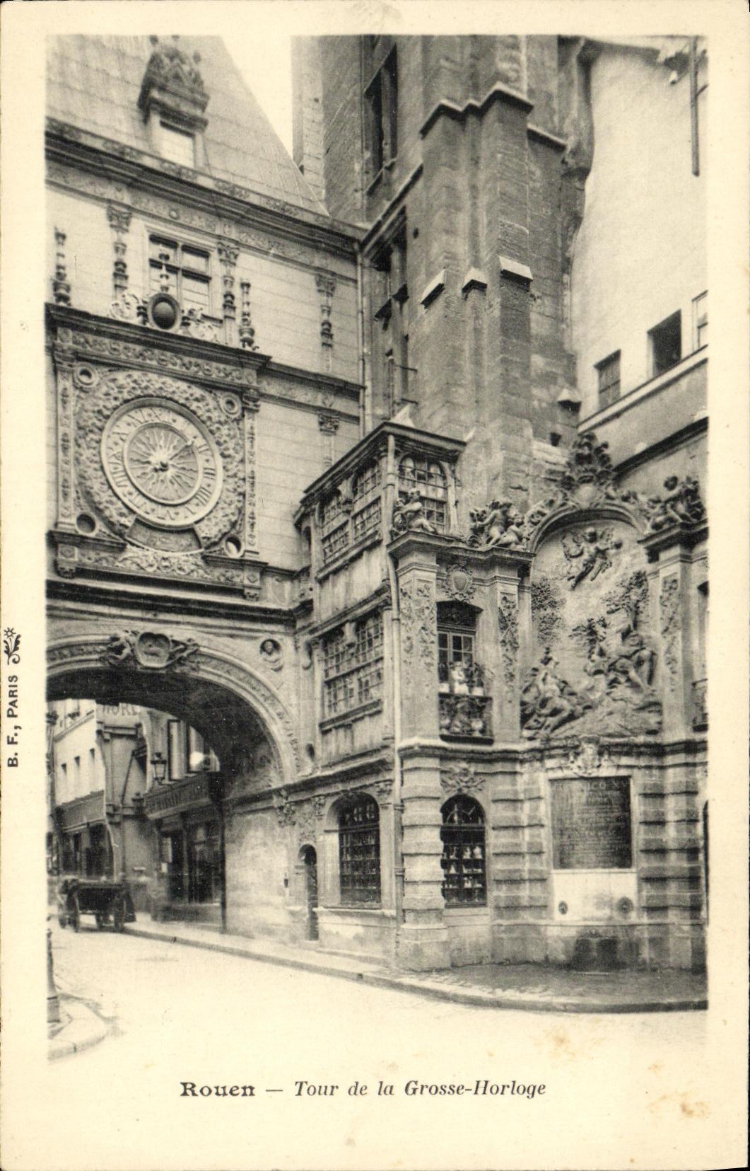 VINTAGE POSTCARD Rouen Tower of the Large Clock