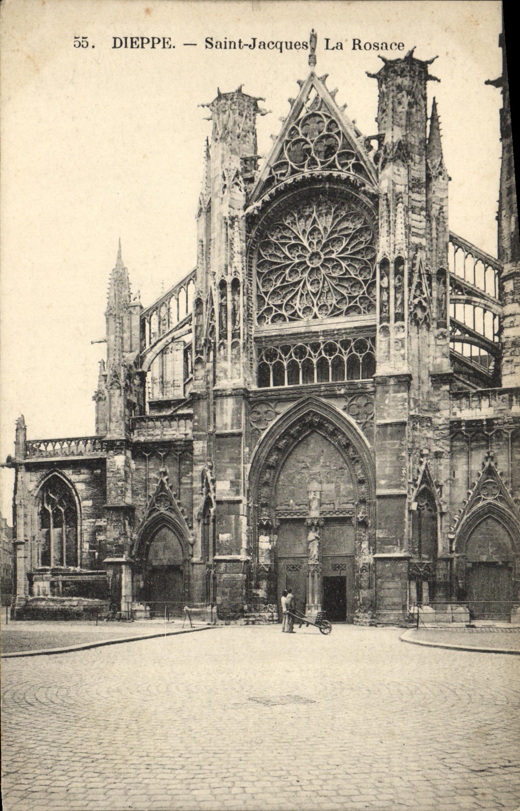 POSTAL Dieppe santo Jacques de la VENDIMIA el roseton