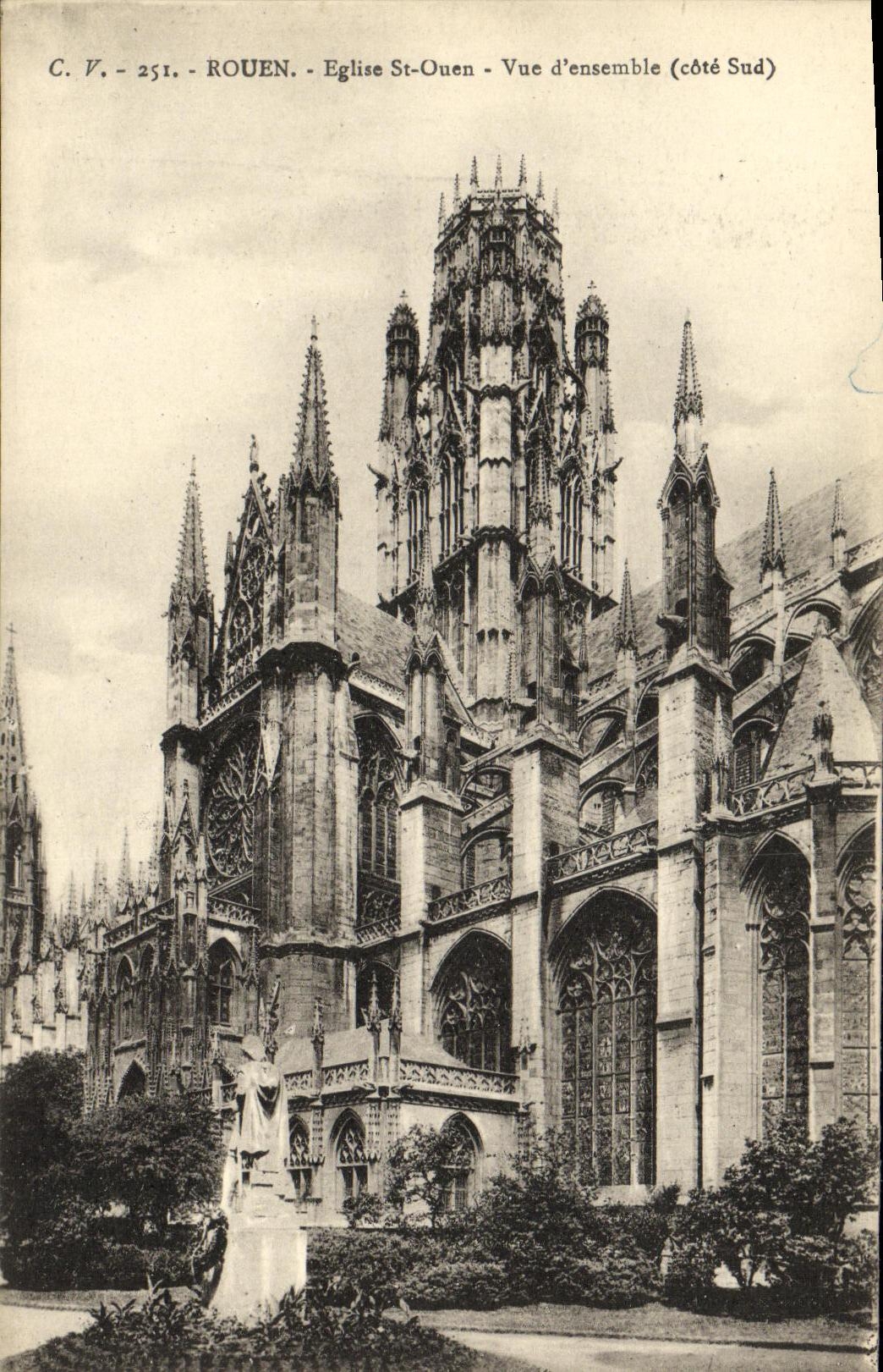 VINTAGE POSTCARD Rouen L church Holy Ouen Seen D together