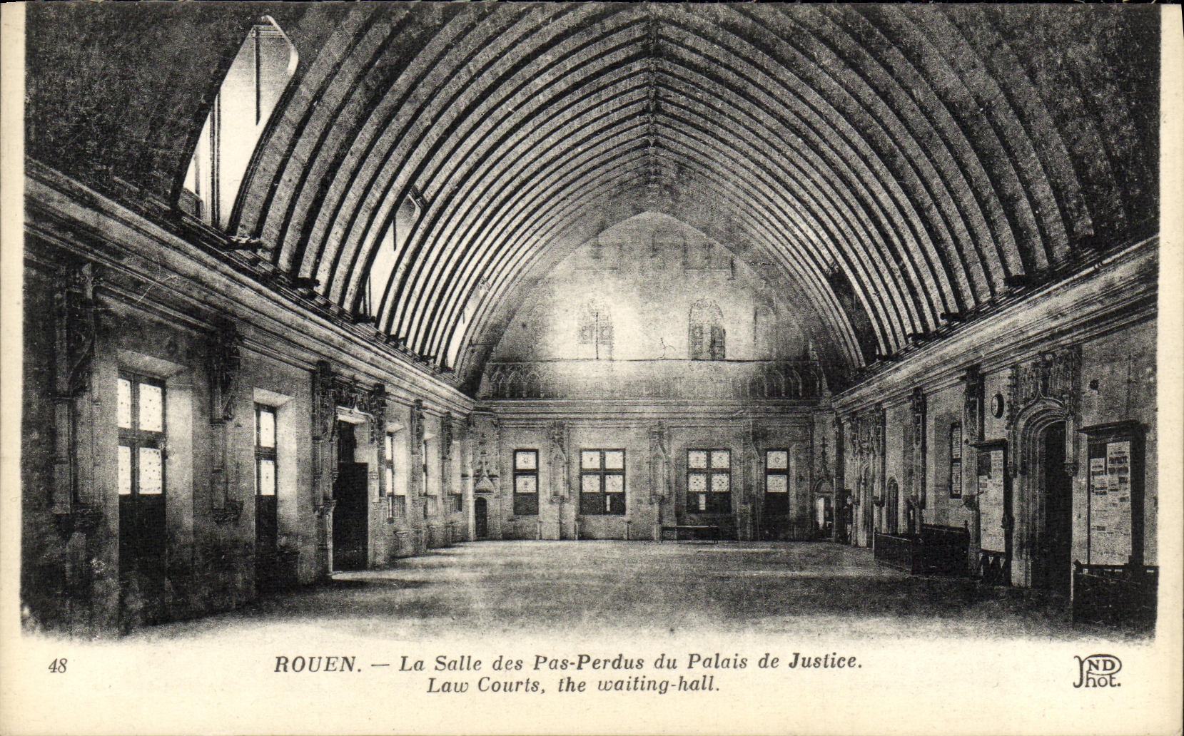 VINTAGE POSTCARD Rouen the Room of the Lost Steps Of the Law courts