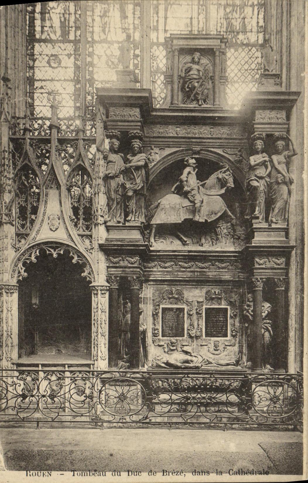 VINTAGE POSTCARD Rouen Tomb of the duke of Breze in the cathedral