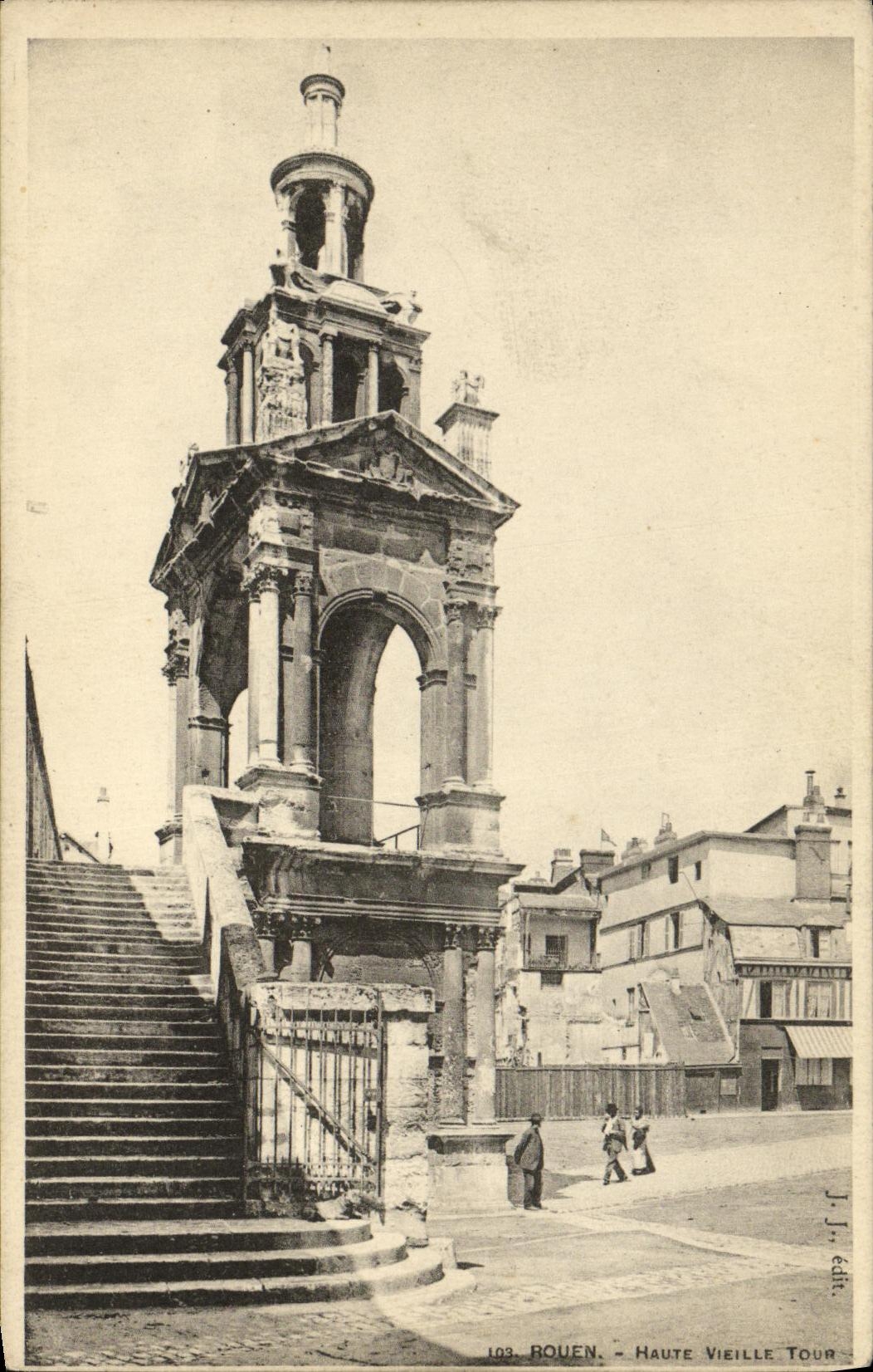 VINTAGE POSTCARD Rouen High old woman tower